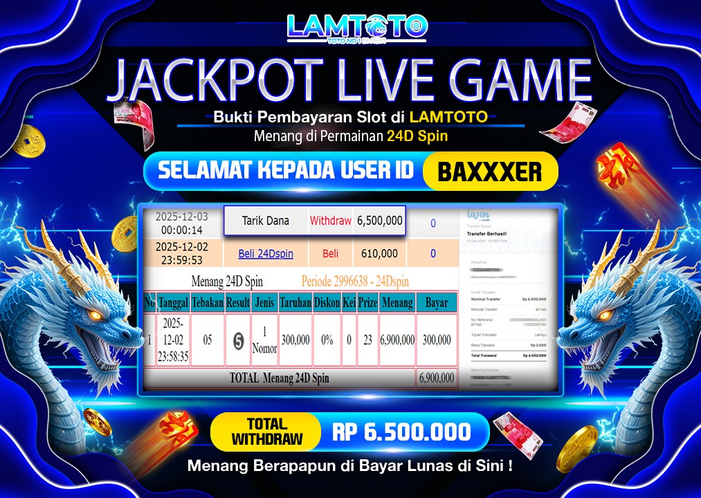BUKTI JACKPOT LUNAS LAMTOTO