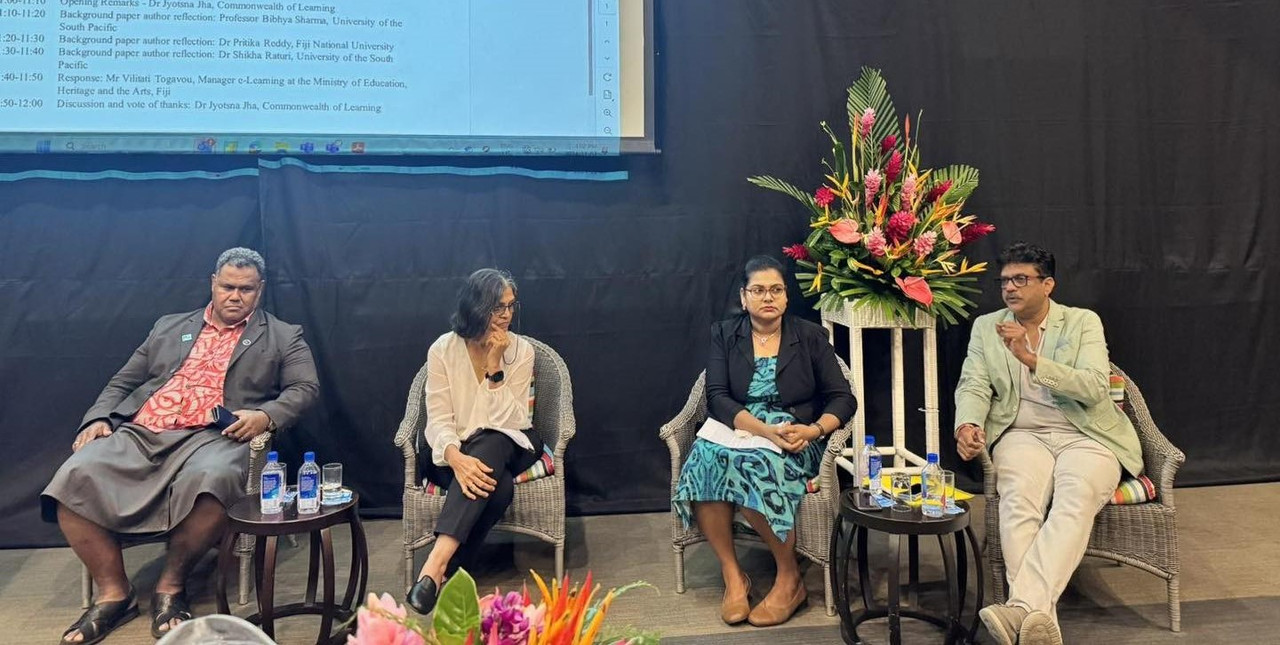 USP-academic-Professor-Bibhya-Sharma-far-right-during-a-panel-discussion-during-the-launch-of-the