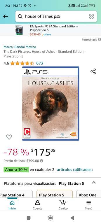 Amazon: The Dark Pictures. House of Ashes - Standard Edition - Playstation 5 Aprovechen el error de precio 
