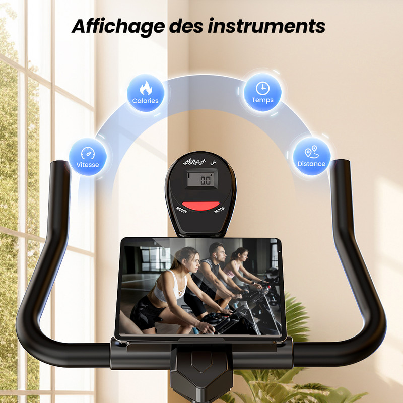 Vélo D'appartement Lacuffy – Écran LCD, Magnétique, Ultra-silencieux (25 DB), Charge 136 Kg, Compatible Appli