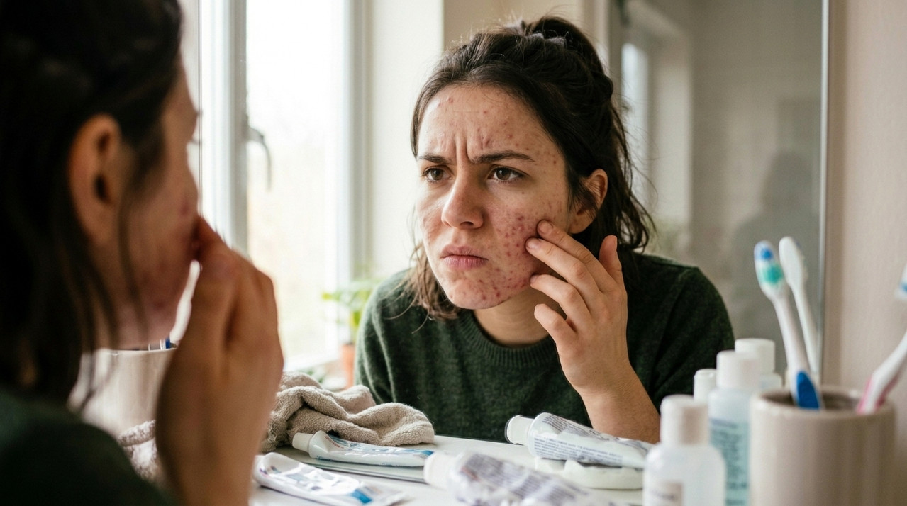 Visualization of acne coming back in cycles