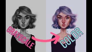 Digital Painting Greyscale into Colour for Portrait Painting