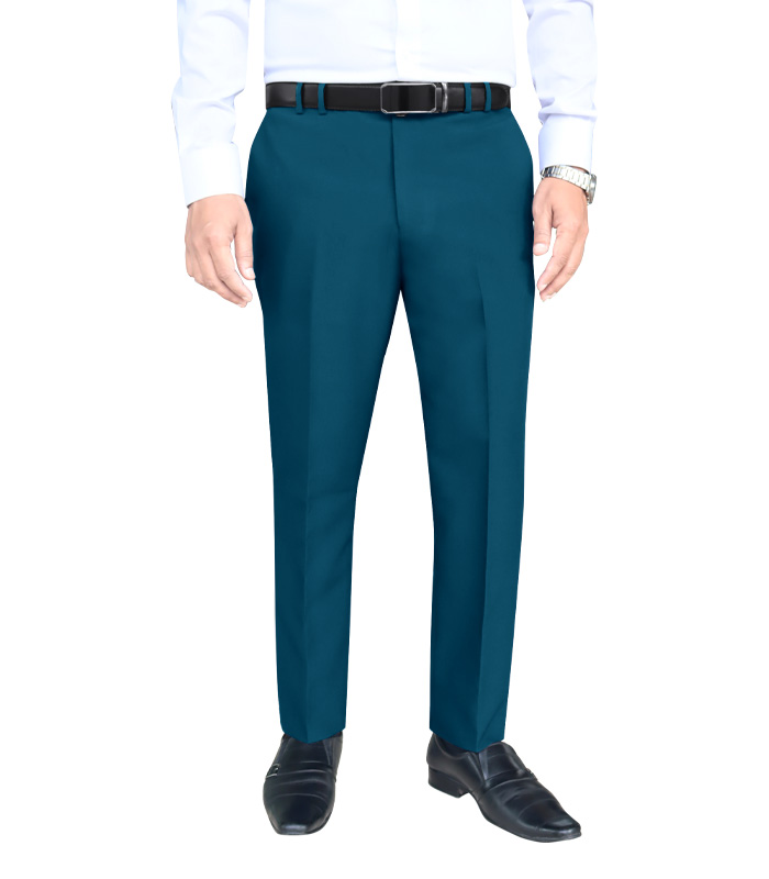 Men’s Formal Trouser Slim Fit Plain Front Cross Pocket Color: 916(5. French Navy)