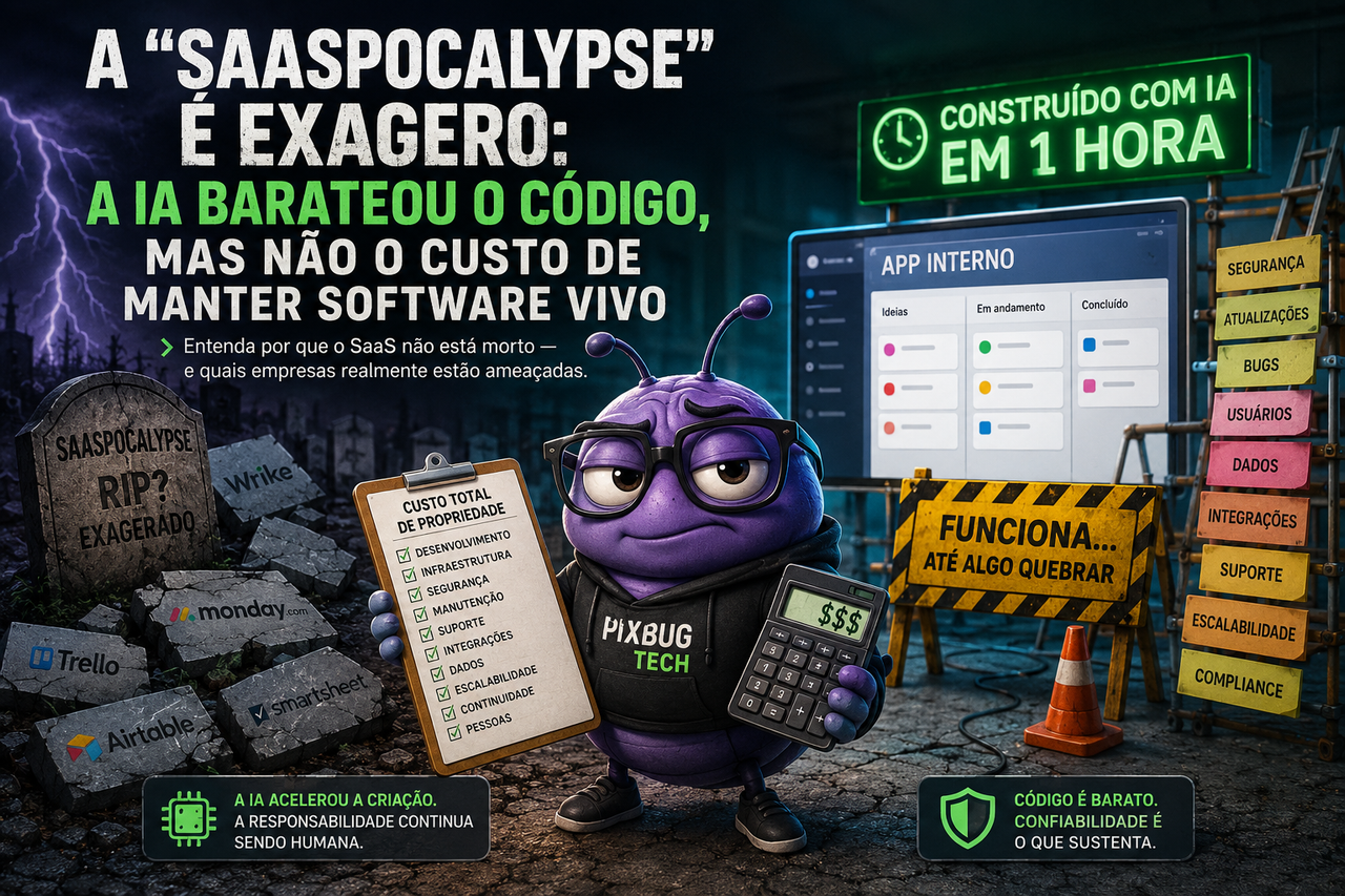 A “SaaSpocalypse” é exagero: a IA barateou o código, mas não o custo de manter software vivo