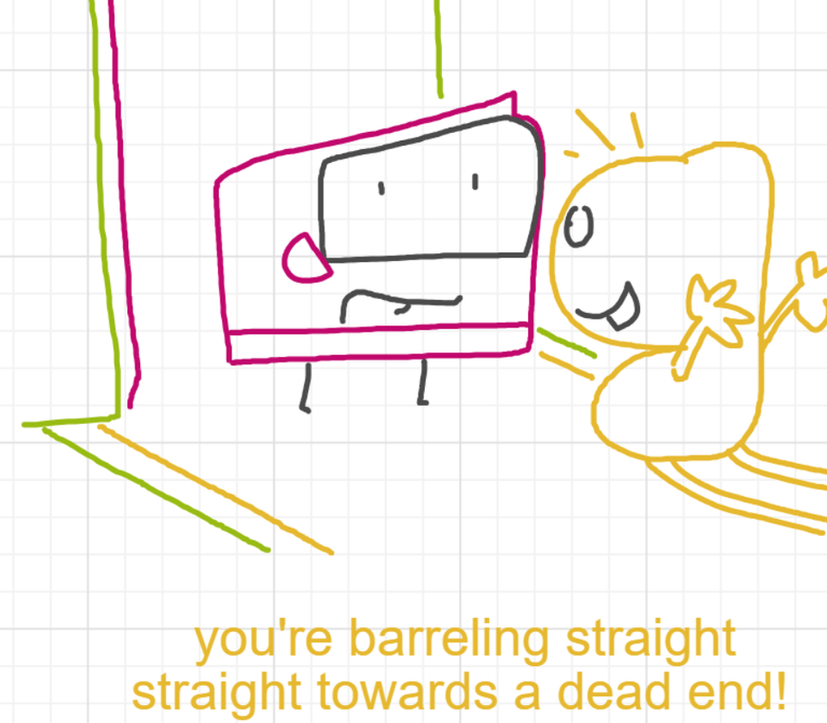 A panel from A Murder On The, episode six of the Board Boards object show by Furretwalk/WalkingFurret.