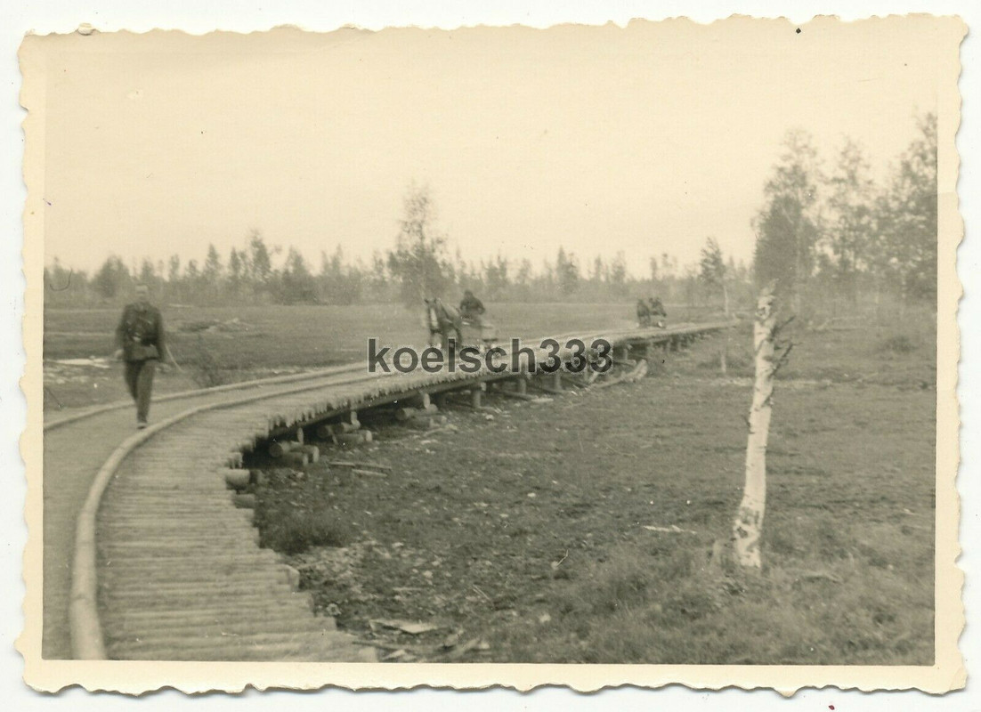 5 Fotos Leningrad Front Knüppeldamm Bahn Krankenwagen Draisine Mga Michalowski4