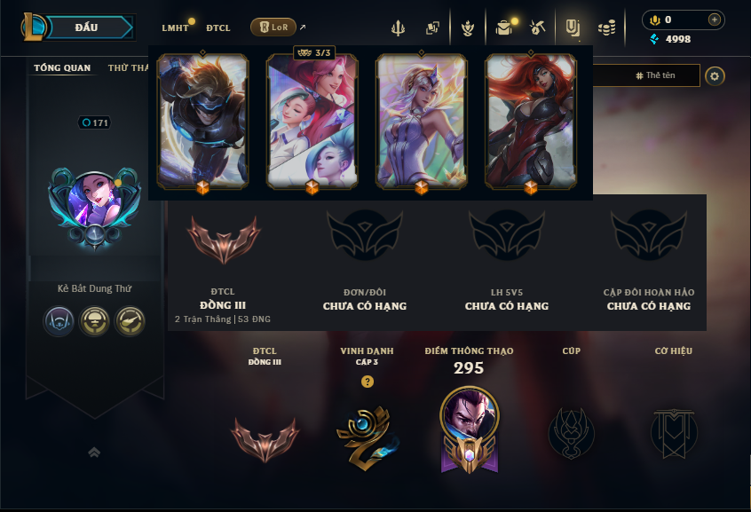 Acc LMHT # - Không Khung