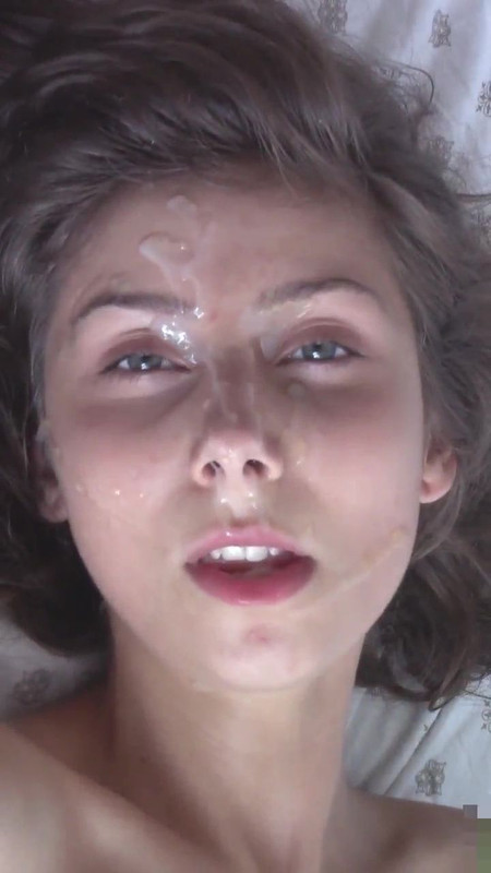 cute skinny girl facialized