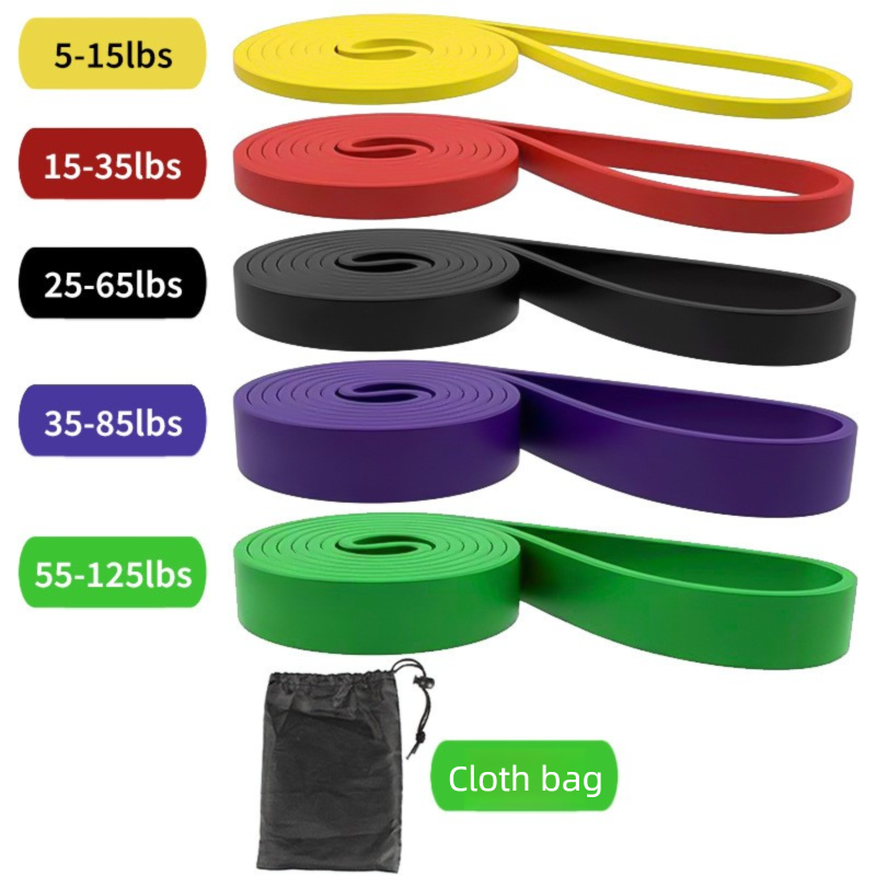 5-piece TPE Resistance Band Set - Heavy Duty Fitness Loop Bands for Strength Training, Yoga & Stretching with Carry Bag