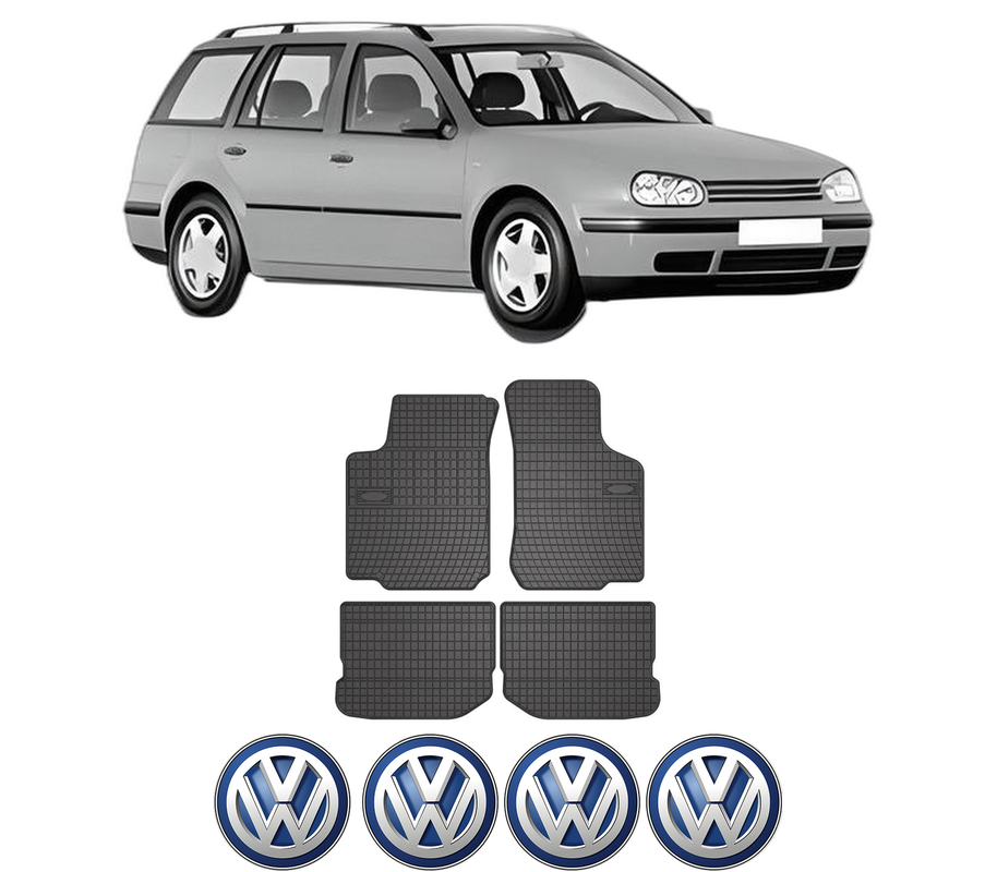 Set covorase presuri Volkswagen GOLF IV Variant (1J5) din 1999-2006, auto, din cauciuc thermoplastic, 4 Stickere auto cu Volkswagen