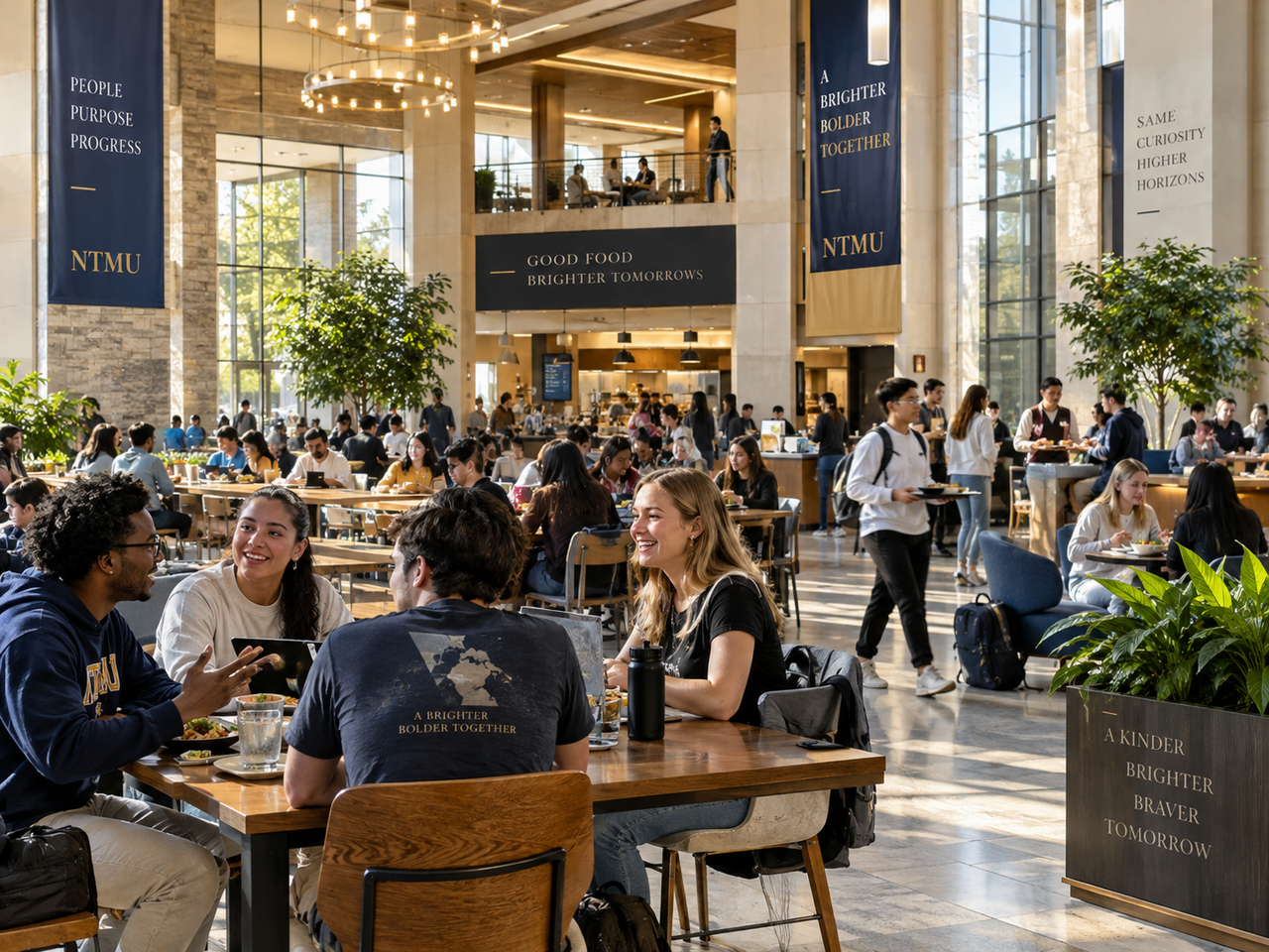 Students inside an NTMU dining hall