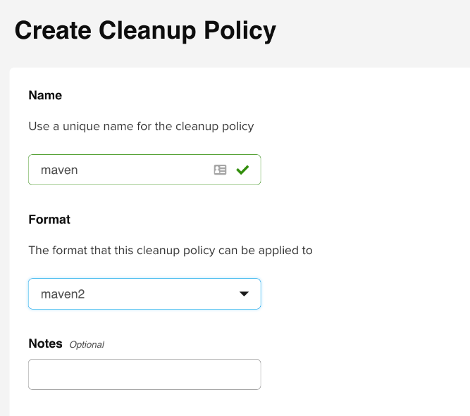 create cleanup policy
