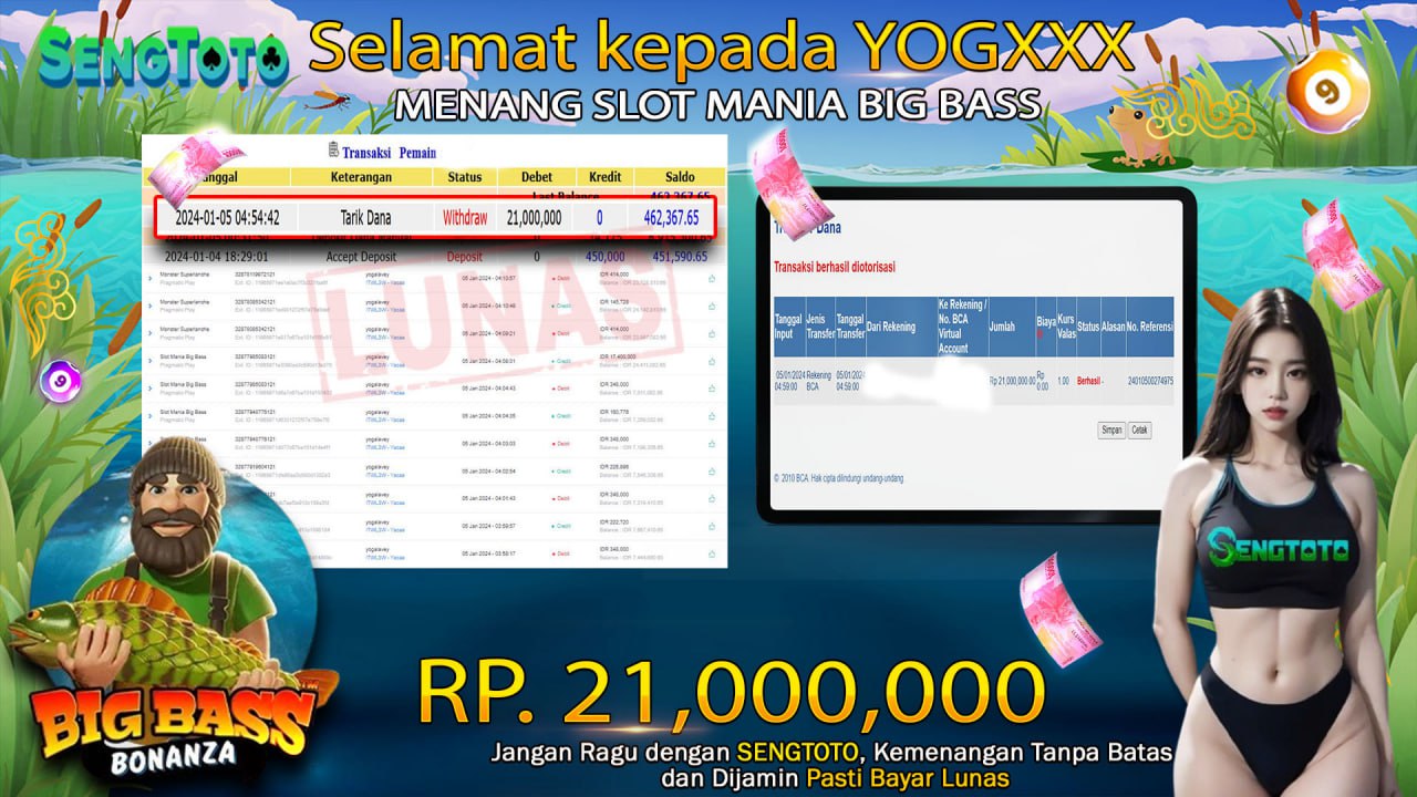 BUKTI PEMBAYARAN SLOT YOGA BIG BASS