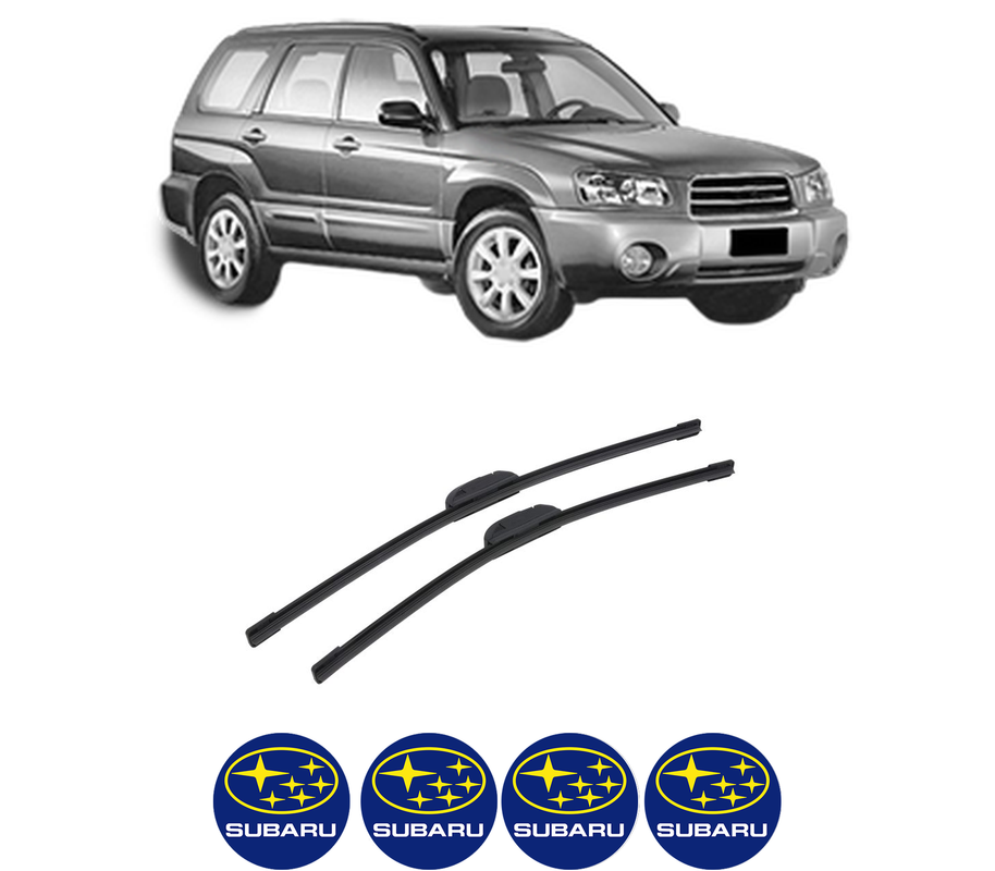 Set stergatoare auto SUBARU FORESTER (SG_) din 2002-2008, pentru parbriz auto, 2 bucati, Bosch Aerotwin Retrofit, din cauciuc siliconat rezistent, 4 Stickere Auto SUBARU