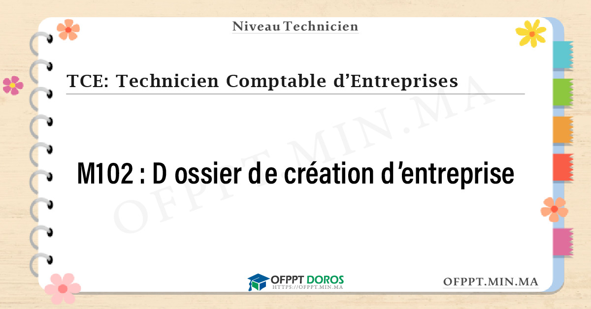 Sommaire détaillé du cours Dossier de création d’entreprise M102 OFPPT - Structure du module