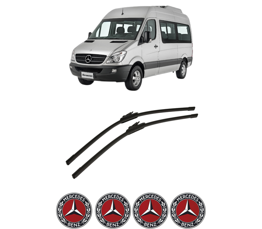 Set stergatoare auto MERCEDES-BENZ SPRINTER 3-t Bus (B906) din 2006-2018, pentru parbriz auto, 2 bucati, Bosch Aerotwin, din cauciuc siliconat rezistent, 4 Stickere Auto MERCEDES-BENZ