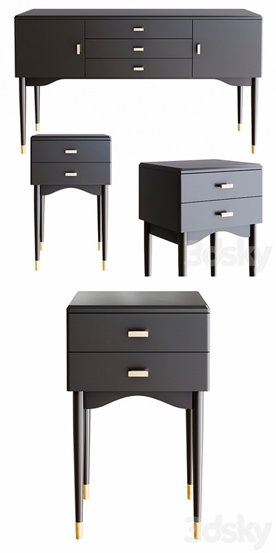 Novani. La Redoute Interieurs. Chest of drawers and bedside tables