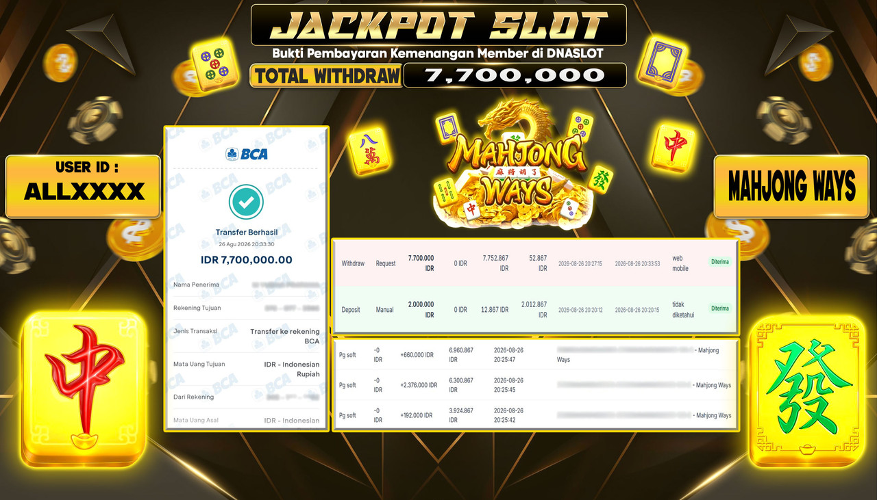 JACKPOT SLOT MAHJONG WAYS 1  26 AGUSTUS 2026