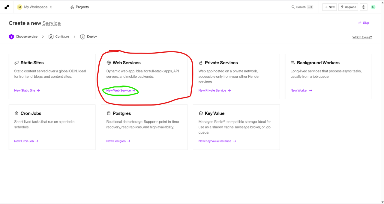 New Web Service Button
