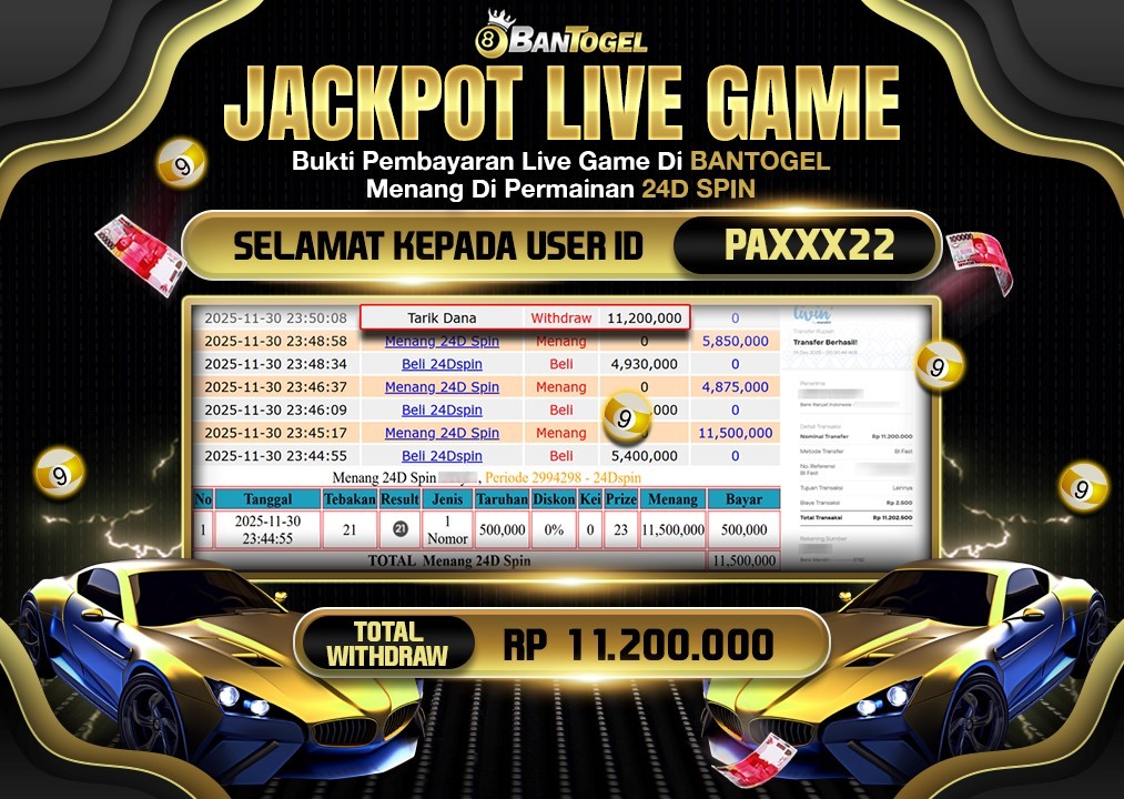 BUKTI JACKPOT LUNAS BANTOGEL