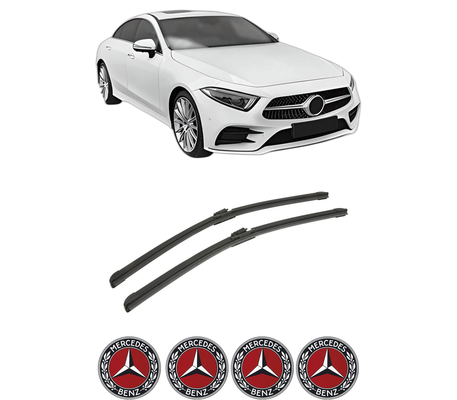 Set stergatoare auto MERCEDES-BENZ CLS (C257) din 2017-2021, pentru parbriz auto, 2 bucati, Bosch Aerotwin, din cauciuc siliconat rezistent, 4 Stickere Auto MERCEDES-BENZ
