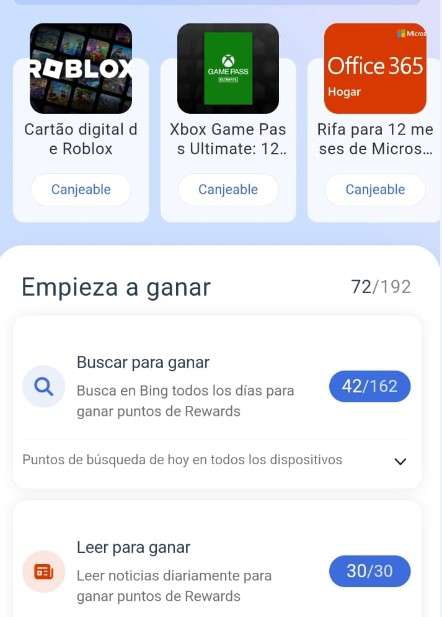 Xbox: 30 puntos diarios en Microsoft Rewards con Bing por leer 10 noticias 
