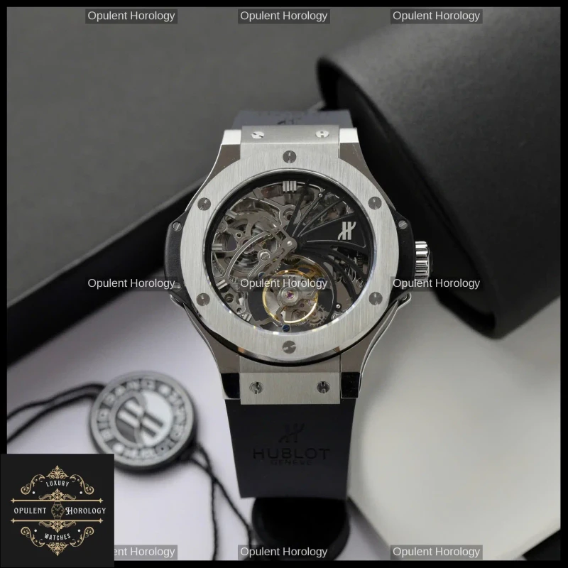 Hublot Big Bang Tourbillon Skeleton 44mm Steel Manual Wind Rubber Strap