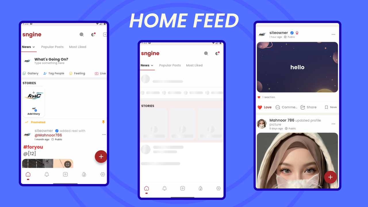 Expeazzy | Flutter Messenger Timeline Mobile App for Sngine
