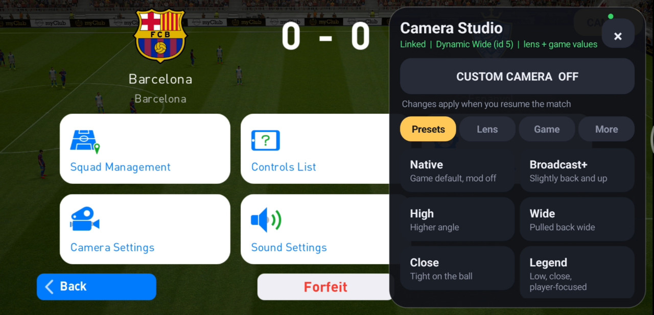 PES 2021 Mobile MOD screenshot showing game content 1