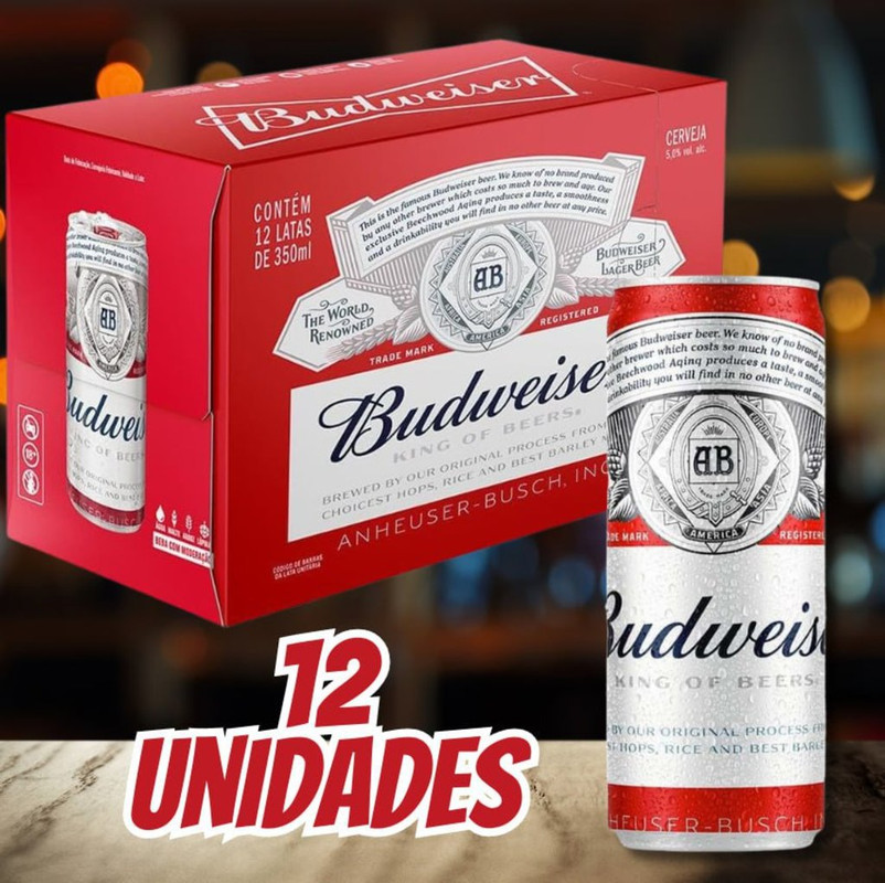 Pack de Budweiser Sleek 350ML,12 Unidades