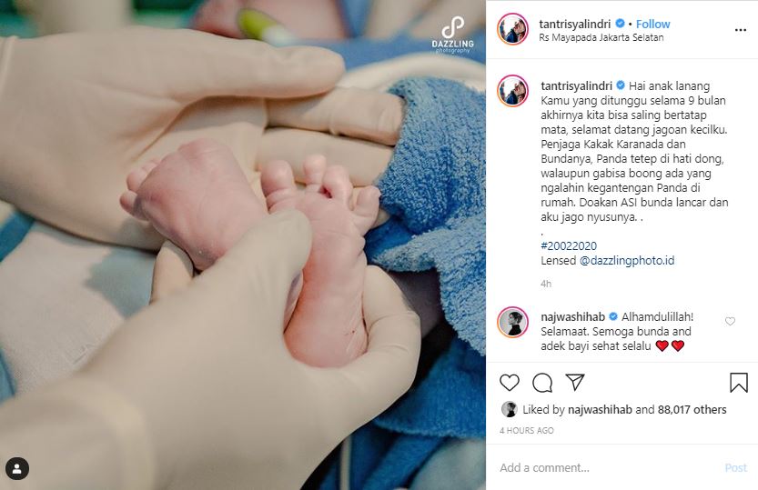 Tantri Kotak Melahirkan Anak Kedua, Najwa Shihab hingga Chikita Meidy Beri Ucapan Selamat
