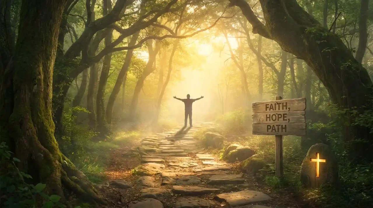 camino con luz al final simbolizando esperanza y propósito en Dios