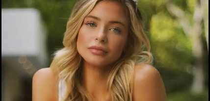 Hannah C Palmer Hot Sitting In White Low Cut Beautiful Boobs Exposed