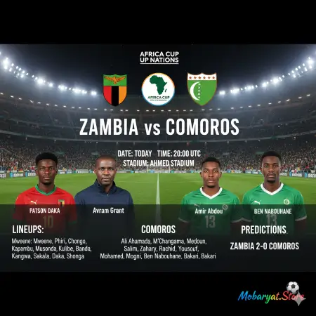 بث مباشر مباراة زامبيا ضد جزر القمر في كأس أمم إفريقيا 2025 - معركة حاسمة