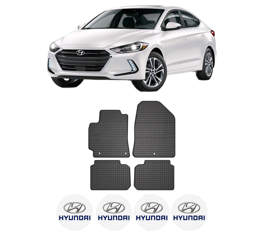 Set covorase presuri HYUNDAI ELANTRA VI Saloon (AD, ADA) din 2015-2020, auto, din cauciuc thermoplastic, 4 Stickere auto cu HYUNDAI