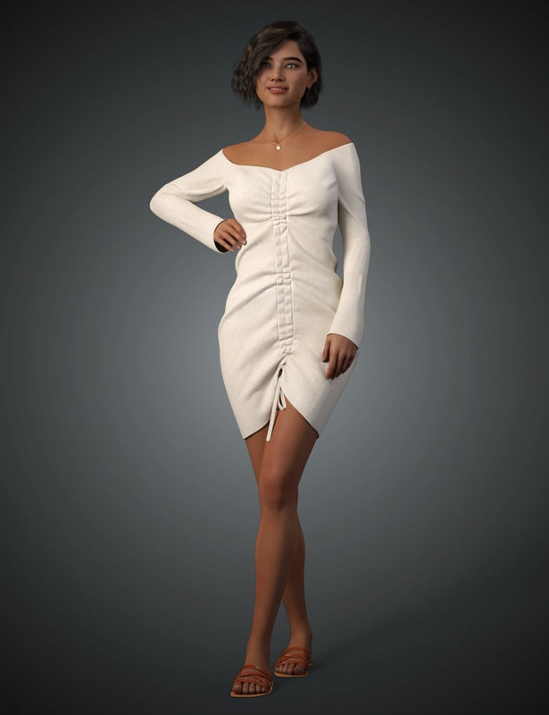 dForce Ruched Midi Outfit for Genesis 8 and 8.1 Females