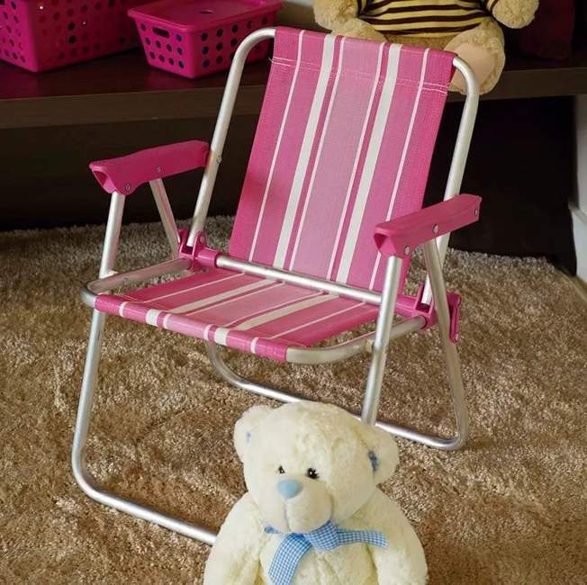 Mor – Cadeira Infantil Alta Alumínio Rosa