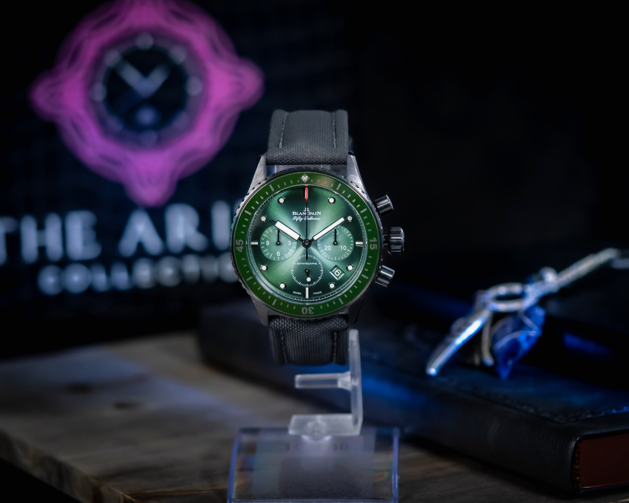 FSOT: Blancpain Fifty Fathoms Bathyscaphe Chrono Flyback Green – COMPLETE – 5200-0153-B52A image 3