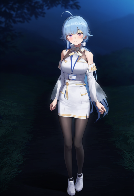 1girl, younger, looking at viewer, healthyman, blue hair, low ponytail, ahoge, l s-975563432