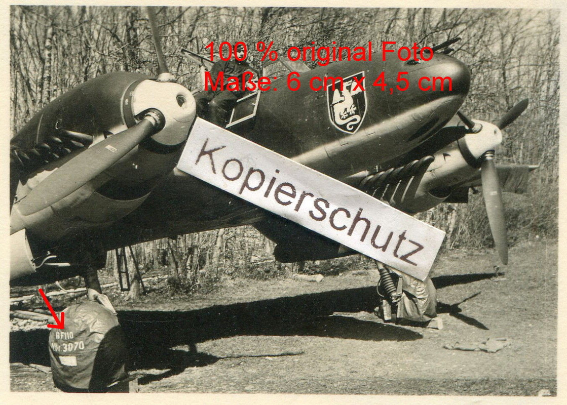 Gyancourt , Nachtjäger Staffelabzeichen NJG 3 , Me 110 von Kdr. 
