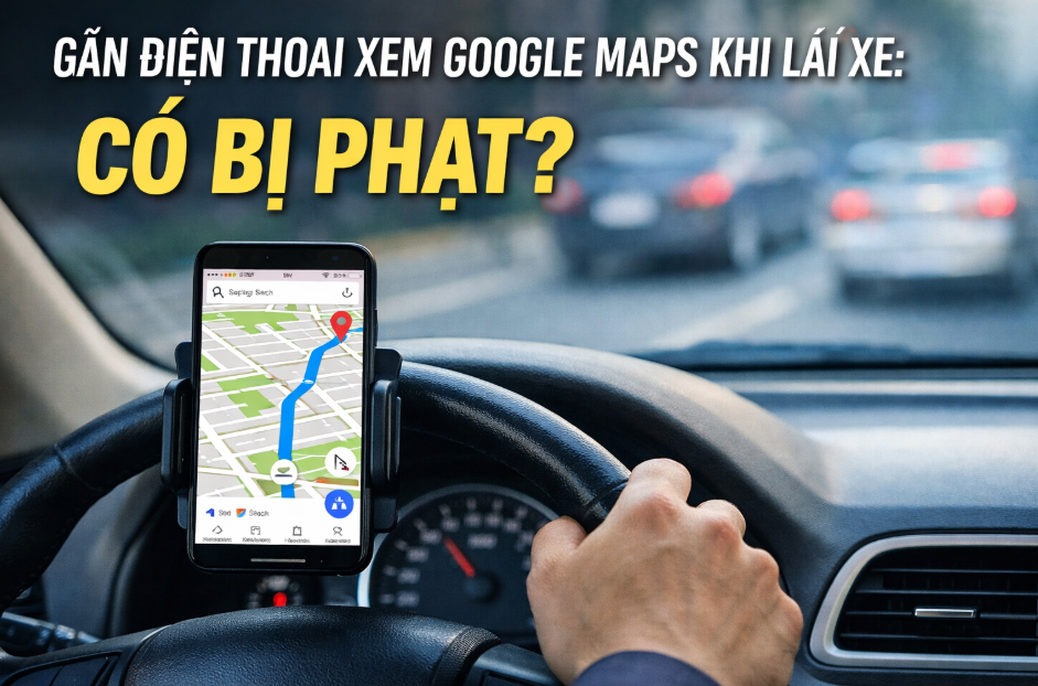 Gắn điện thoại xem Google Maps khi lái xe có bị phạt? Quy định mới nhất người dân cần biết
