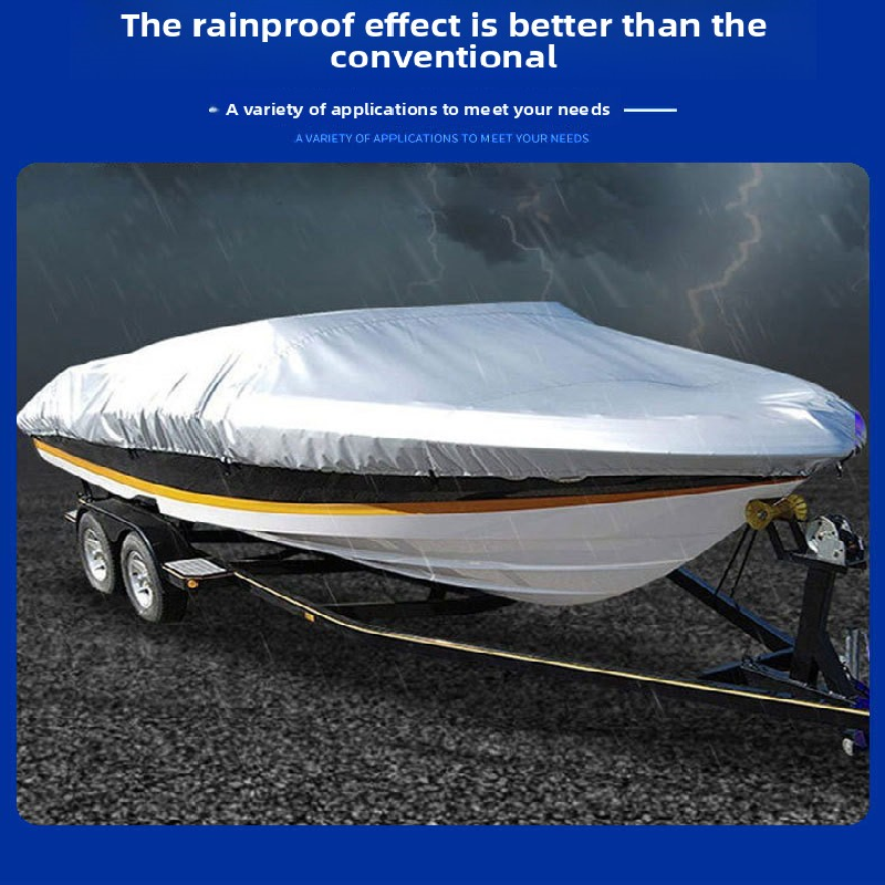 Silver Heavy Duty Waterproof V-Hull Boat Cover 11-13FT Marine Grade Outdoor UV Protection for global Storage and Mooring