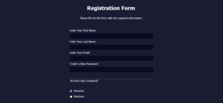 registration form