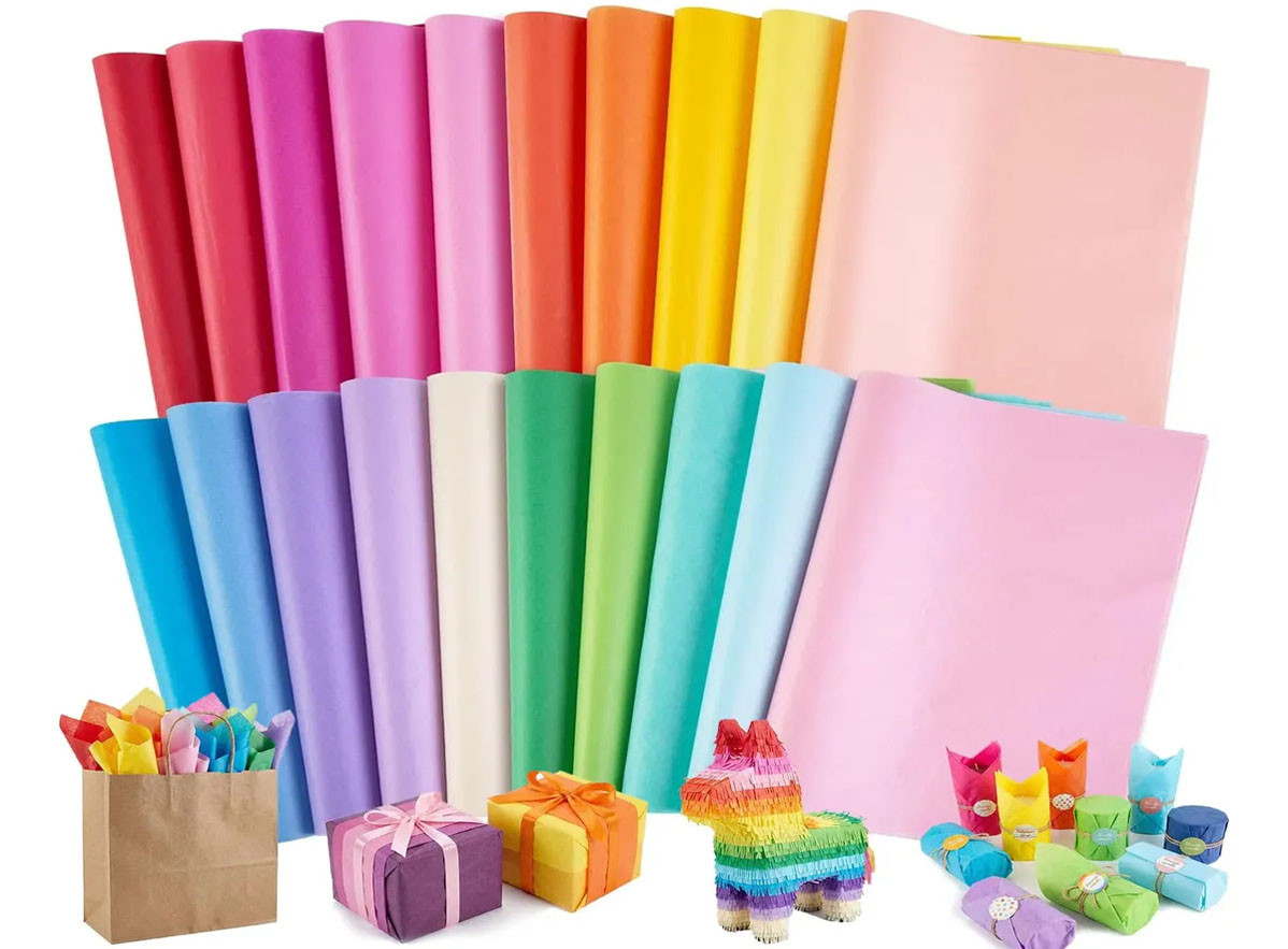 papel seda de colores para artes y decorativos