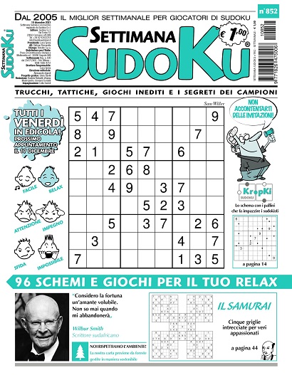 Settimana-Sudoku-N-852-10-Dicembre-2021