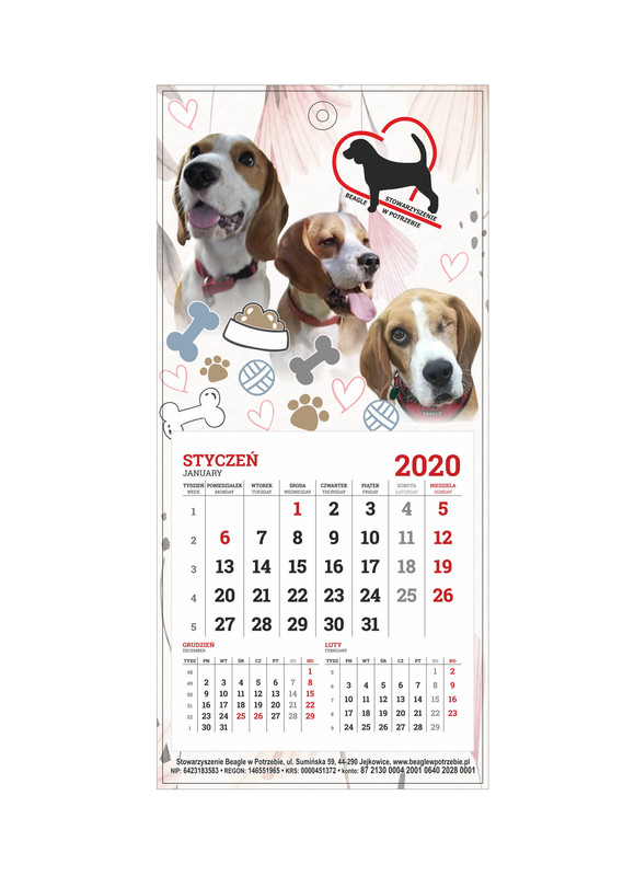 Kalendarz na lodówkę 2020-2