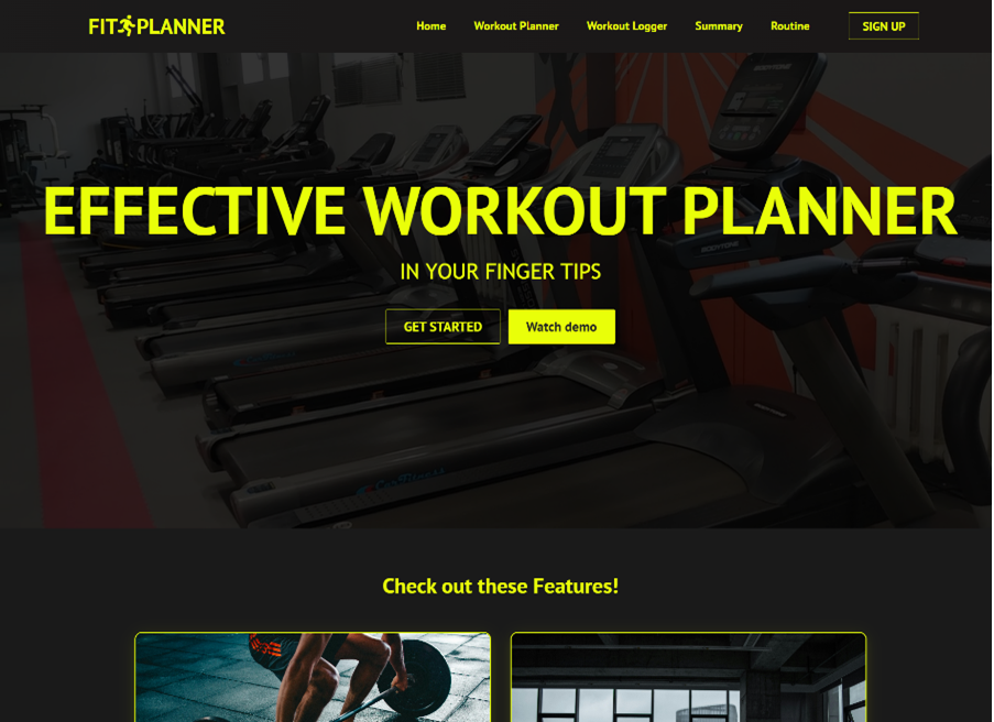 Fitness Workout Planner