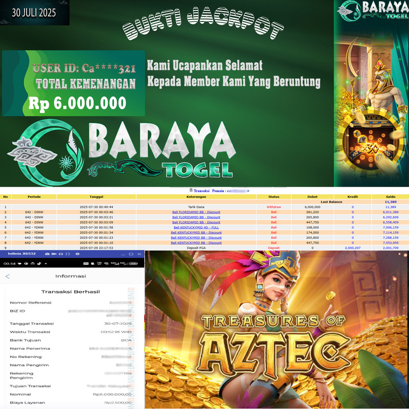 Rp. 6.000.000.- WD LUNAS DI BARAYATOGEL