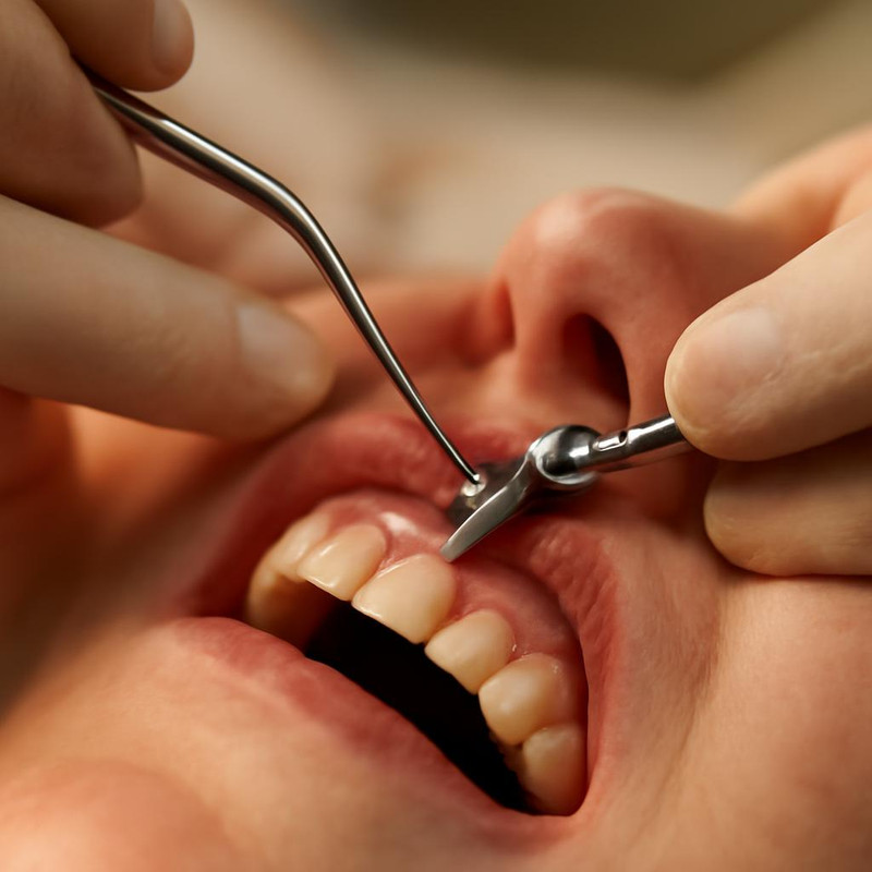 Хирургический этап установки зубного импланта