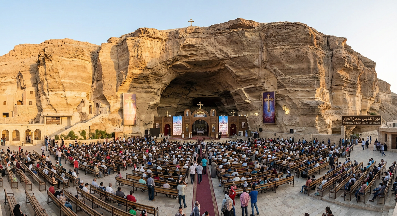 The vast amphitheater of the Cave Church.